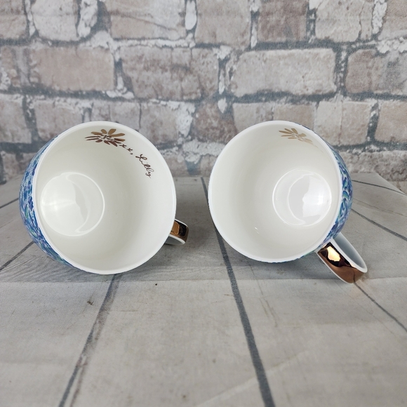 Lily Pulitzer Multicolor Watercolor Floral Ceramic Large Coffee Mugs Set of 2 - Picture 9 of 10